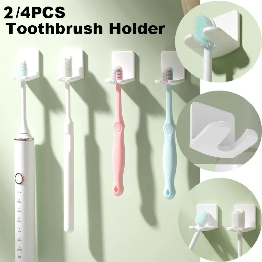 Support mural en forme de U pour brosses à dents, sans perçage, étanche et stable, pour salle de bain 5