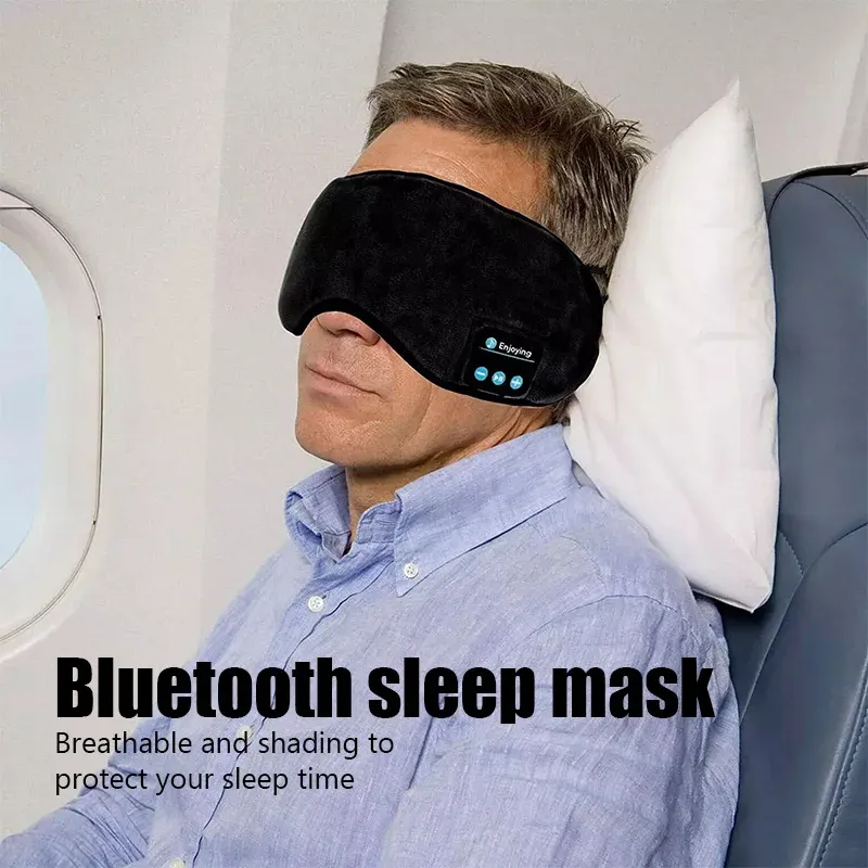 Masque de sommeil 3D avec écouteurs Bluetooth sans fil, bandeau élastique doux et confortable 2