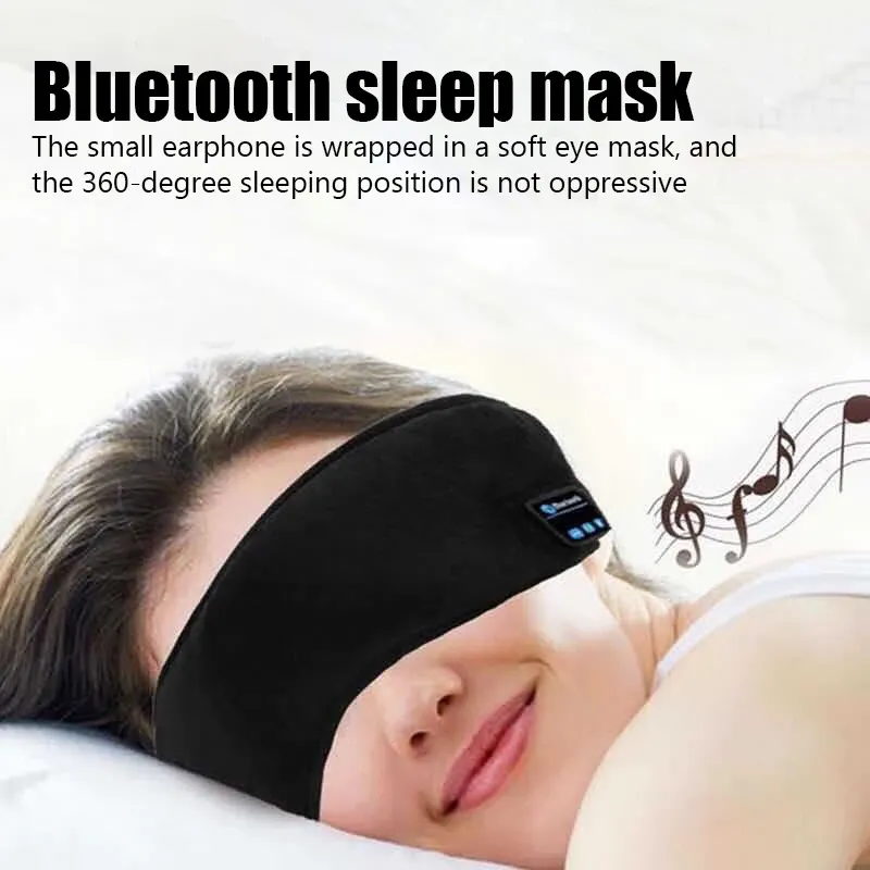 Masque de sommeil 3D avec écouteurs Bluetooth sans fil, bandeau élastique doux et confortable 3