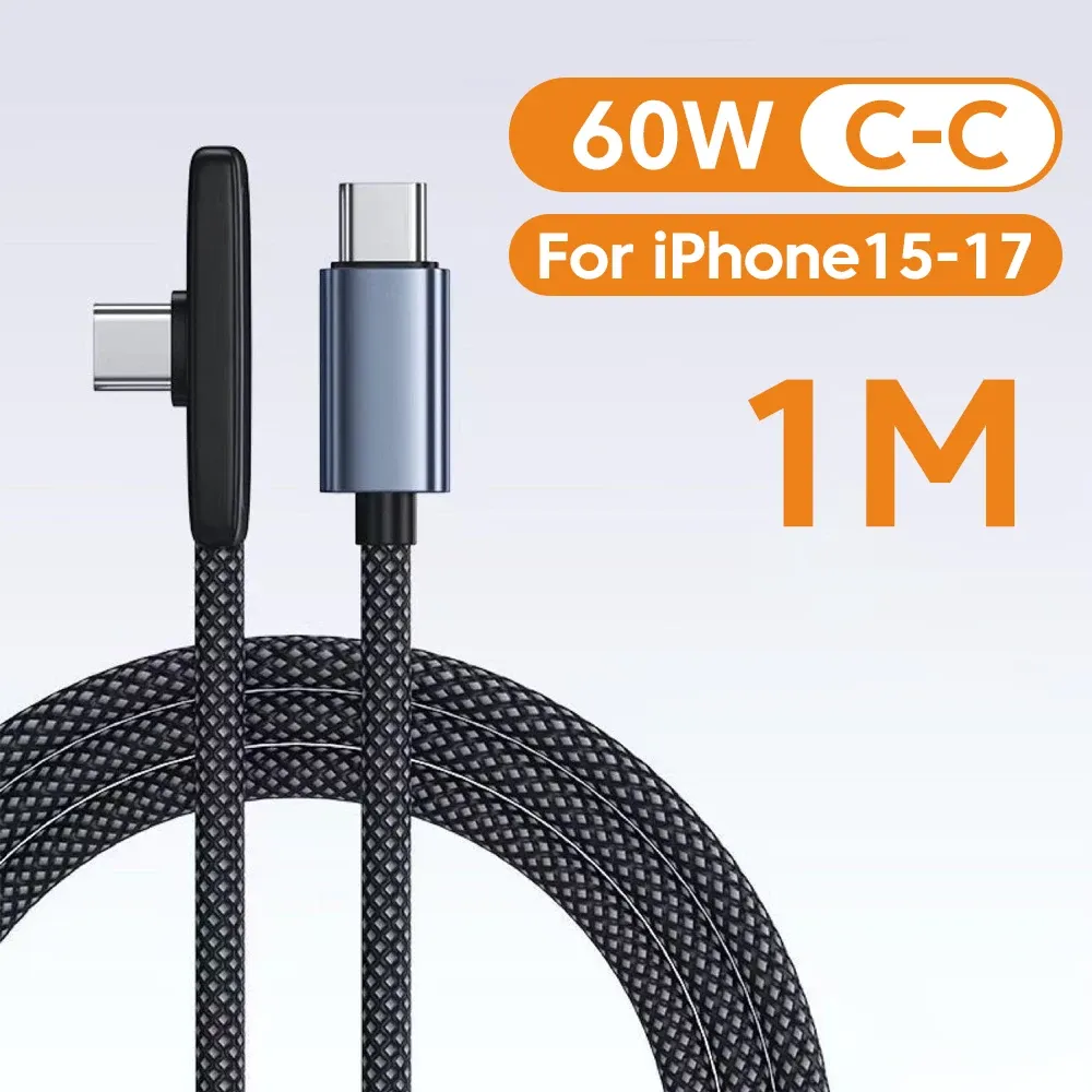 Câble USB-C coudé à 90°, charge rapide 60 W, compatible Samsung et Huawei 11