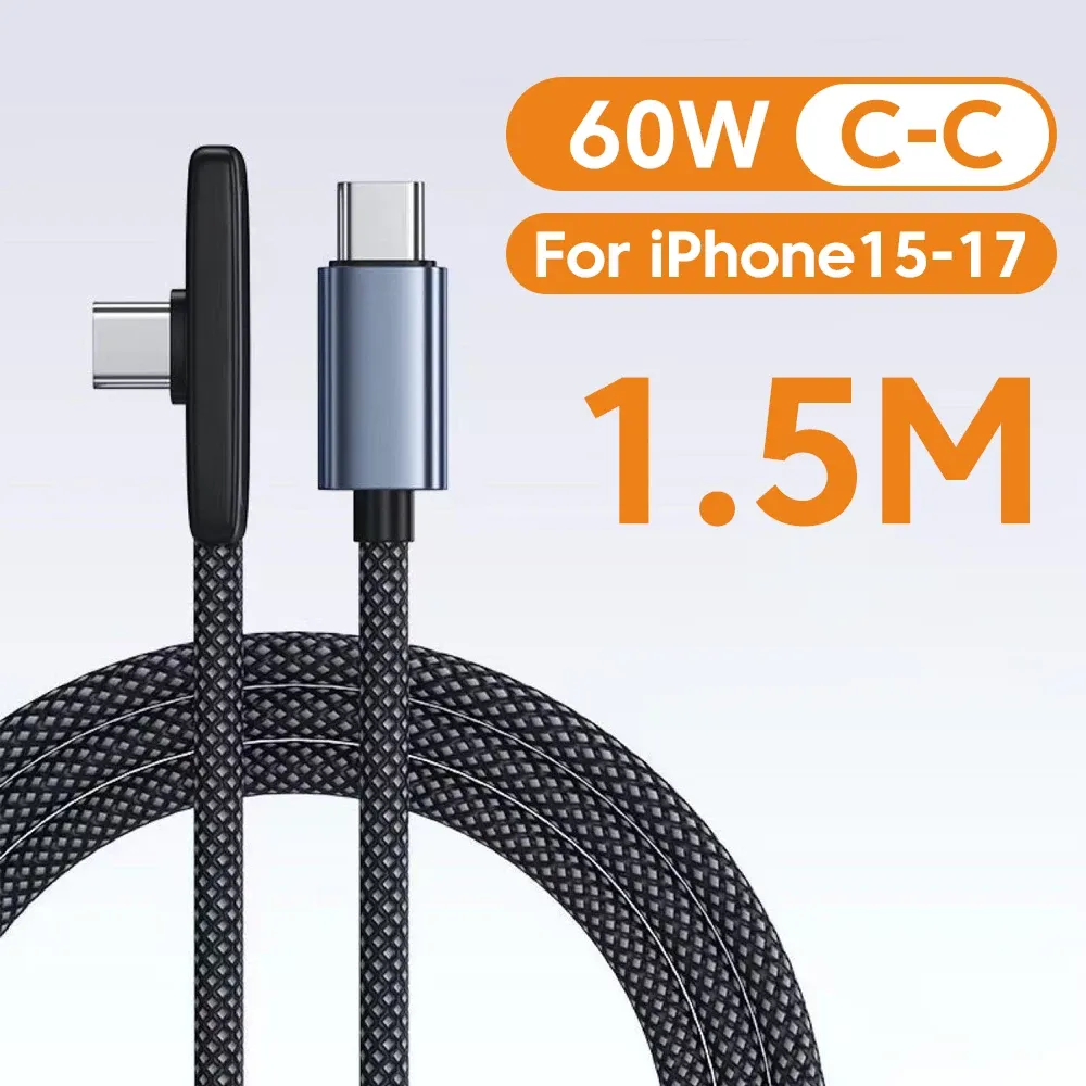 Câble USB-C coudé à 90°, charge rapide 60 W, compatible Samsung et Huawei 8