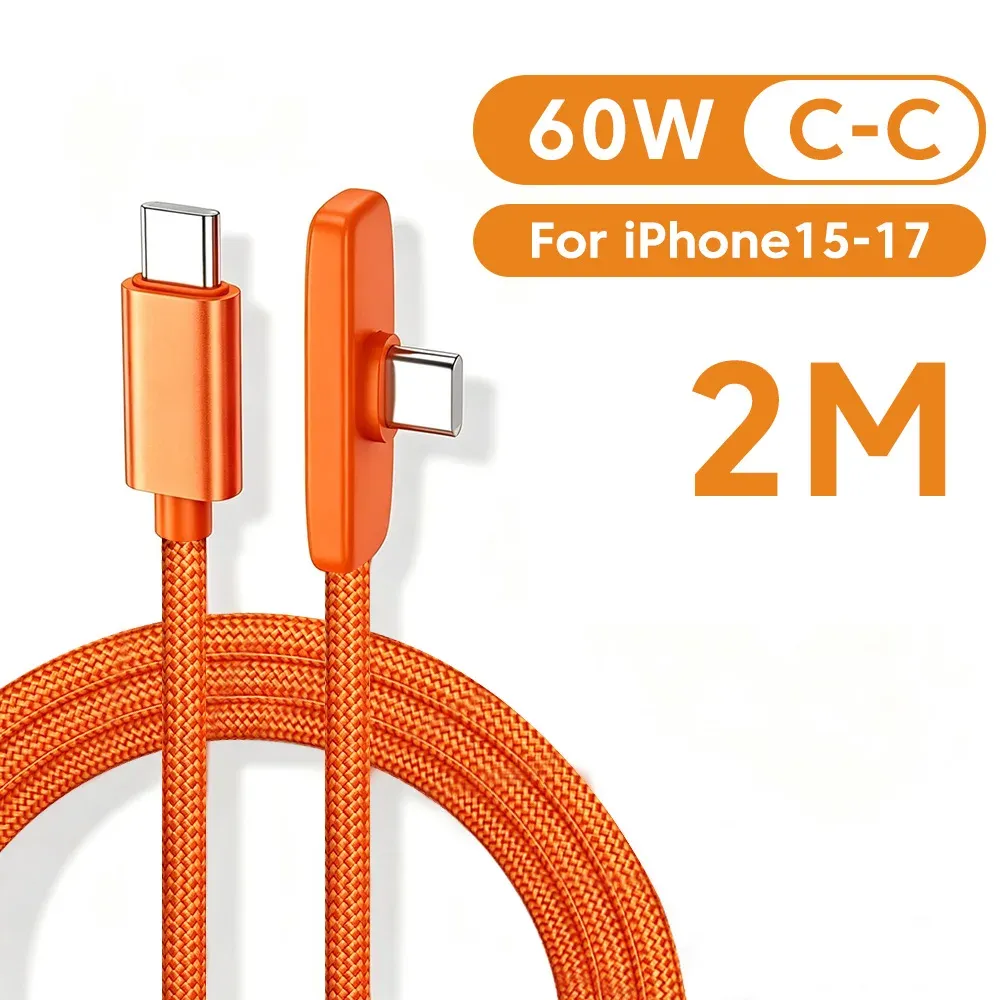 Câble USB-C coudé à 90°, charge rapide 60 W, compatible Samsung et Huawei 15