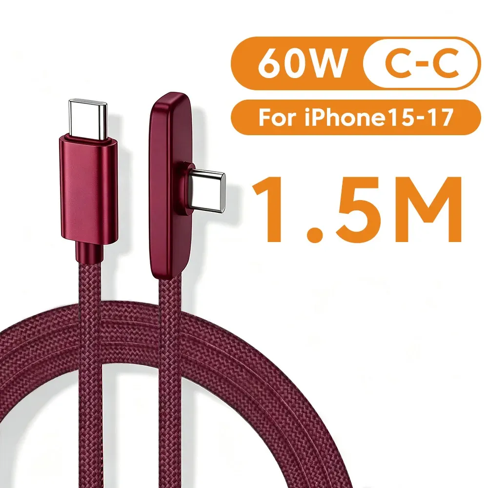 Câble USB-C coudé à 90°, charge rapide 60 W, compatible Samsung et Huawei 13