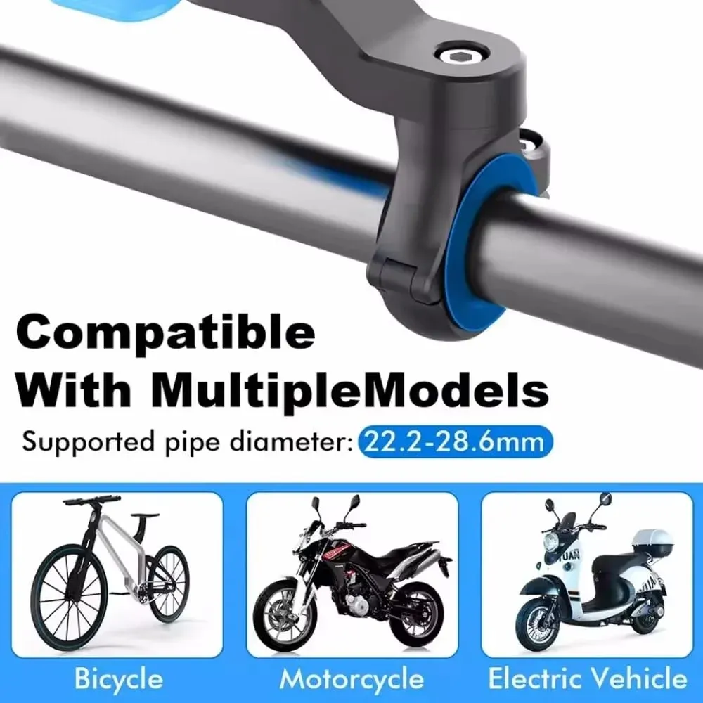 Support de téléphone universel rotatif à 360° pour moto et vélo, antichoc et entièrement réglable, compatible GPS et tous smartphones 4