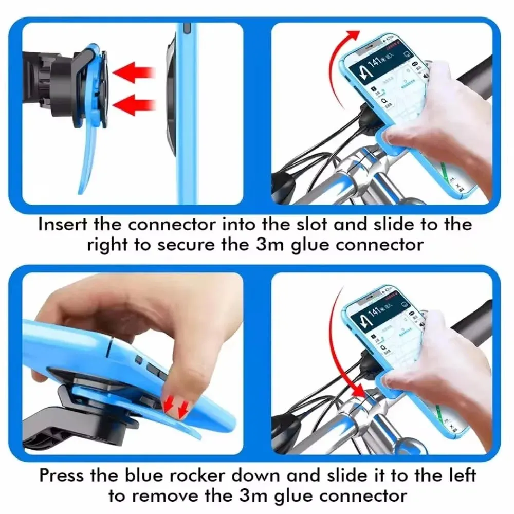 Support de téléphone universel rotatif à 360° pour moto et vélo, antichoc et entièrement réglable, compatible GPS et tous smartphones 5