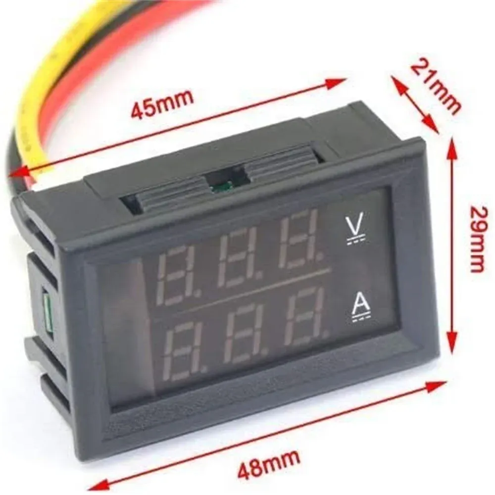 Voltmètre numérique à affichage LED, ampèremètre et testeur de tension et de courant, CC, 100 V, 10 A, écran 0,28 pouce 3