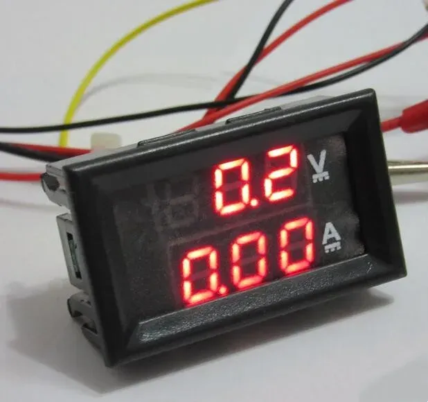 Voltmètre numérique à affichage LED, ampèremètre et testeur de tension et de courant, CC, 100 V, 10 A, écran 0,28 pouce 8