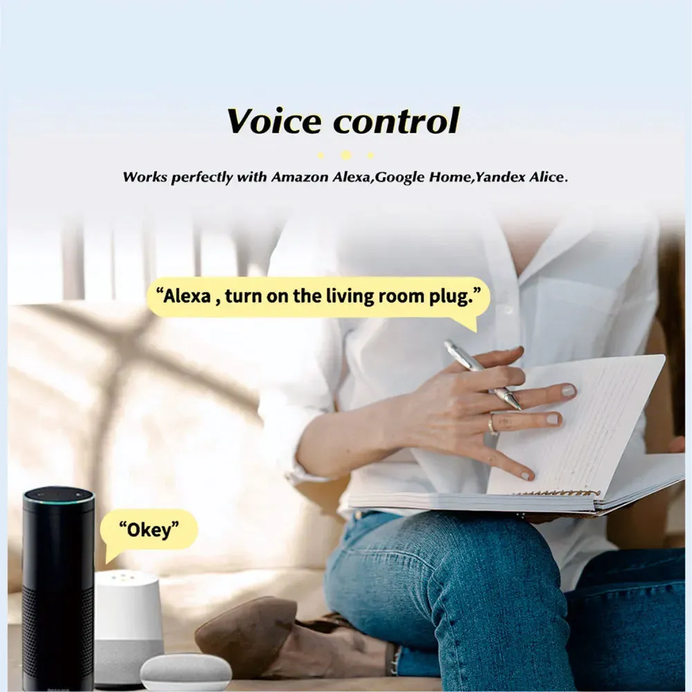Prise intelligente WiFi Tuya SmartLife, norme UE, moniteur de consommation électrique, fonction de synchronisation, 16 A / 20 A, compatible Alexa, Google Home et Alice 3