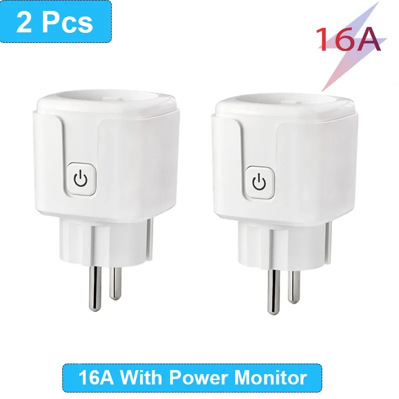 Prise intelligente WiFi Tuya SmartLife, norme UE, moniteur de consommation électrique, fonction de synchronisation, 16 A / 20 A, compatible Alexa, Google Home et Alice 14