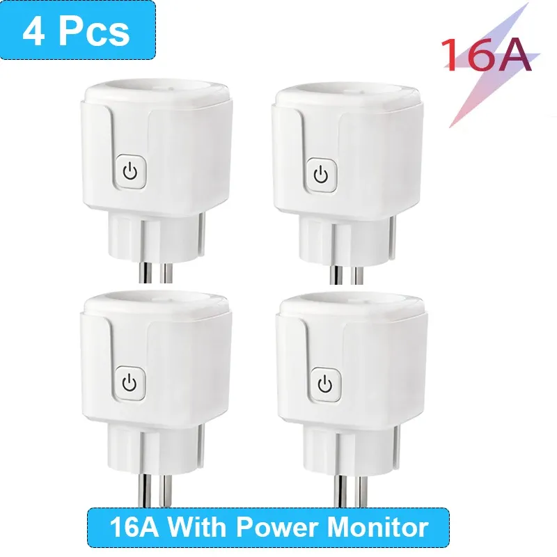 Prise intelligente WiFi Tuya SmartLife, norme UE, moniteur de consommation électrique, fonction de synchronisation, 16 A / 20 A, compatible Alexa, Google Home et Alice 12