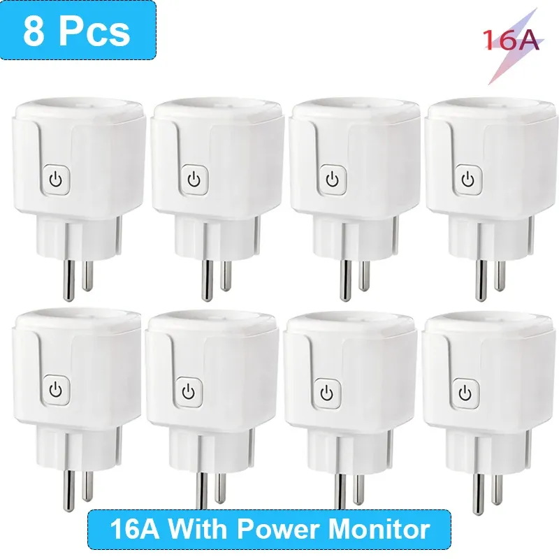 Prise intelligente WiFi Tuya SmartLife, norme UE, moniteur de consommation électrique, fonction de synchronisation, 16 A / 20 A, compatible Alexa, Google Home et Alice 7