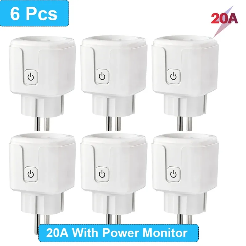 Prise intelligente WiFi Tuya SmartLife, norme UE, moniteur de consommation électrique, fonction de synchronisation, 16 A / 20 A, compatible Alexa, Google Home et Alice 15