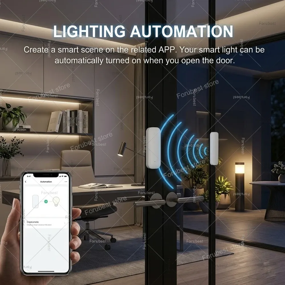 Capteur de porte et fenêtre Zigbee sans fil, détecteur magnétique ouvert/fermé pour maison connectée, compatible Tuya, Zigbee2MQTT et Home Assistant 6