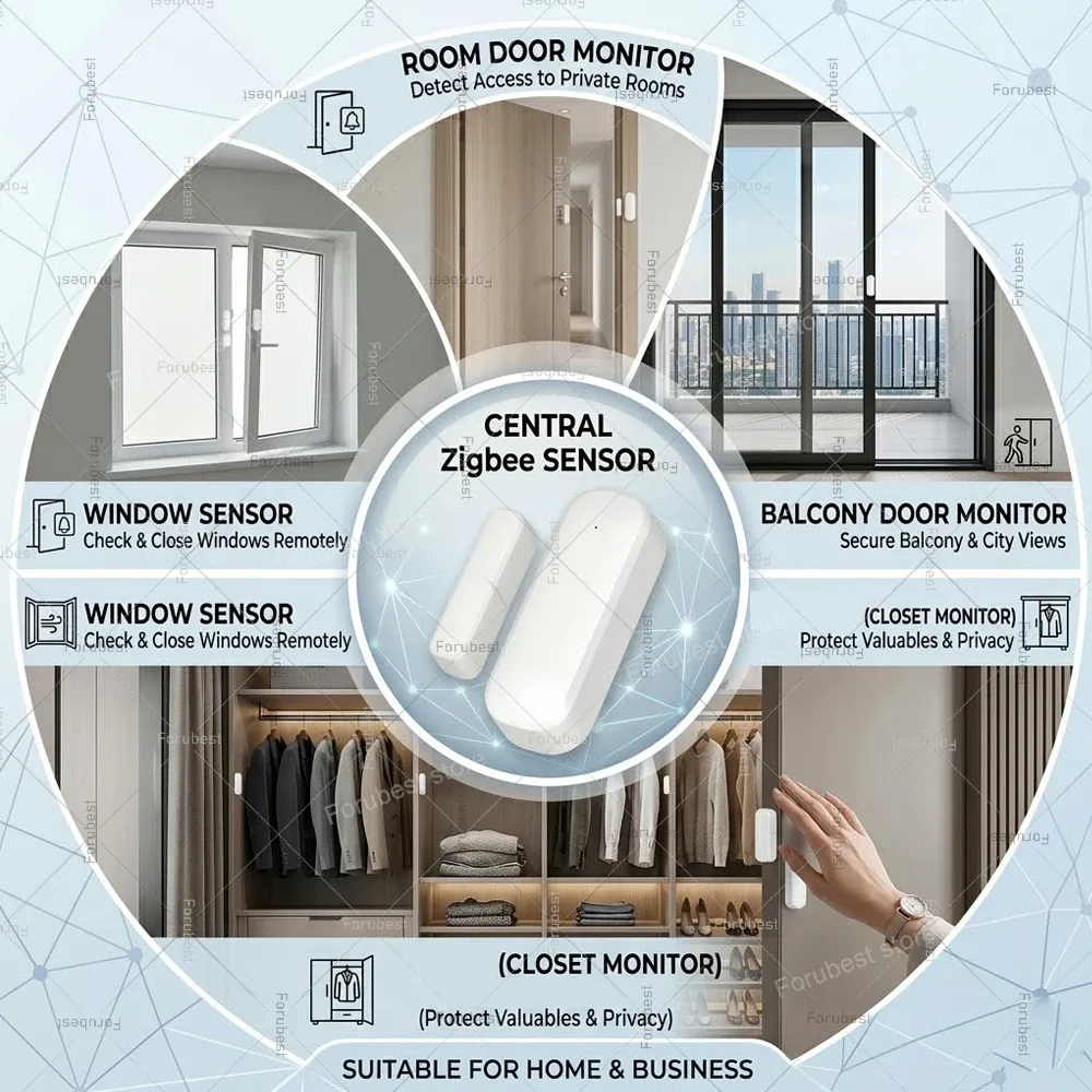 Capteur de porte et de fenêtre Zigbee, intégration à la maison