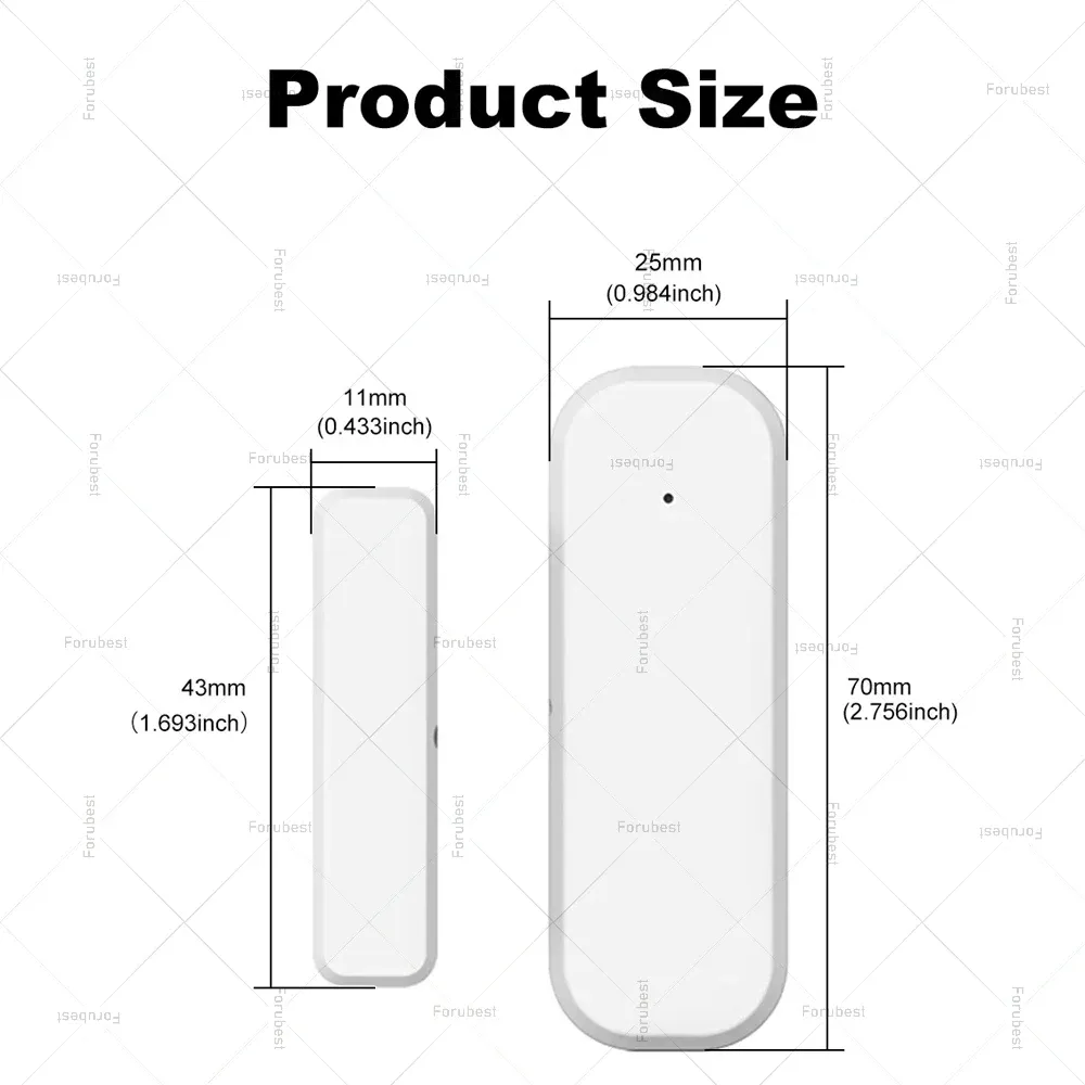 Capteur de porte et de fenêtre Zigbee, détail de fixation
