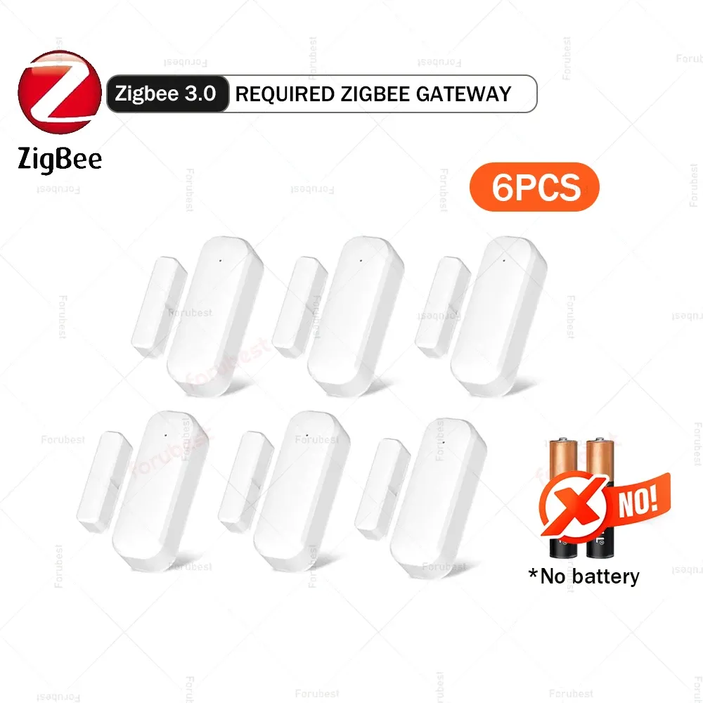 Capteur de porte et fenêtre Zigbee sans fil, détecteur magnétique ouvert/fermé pour maison connectée, compatible Tuya, Zigbee2MQTT et Home Assistant 7