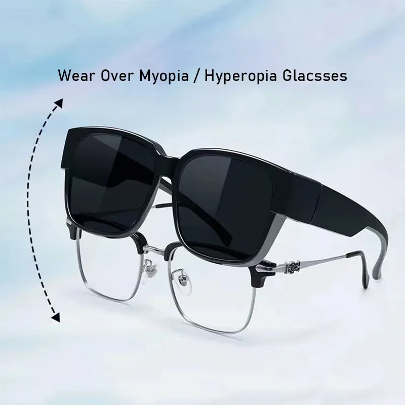 Lunettes de soleil polarisées unisexes à verres correcteurs pour myopie, style vintage, idéales pour la conduite et les voyages en plein air