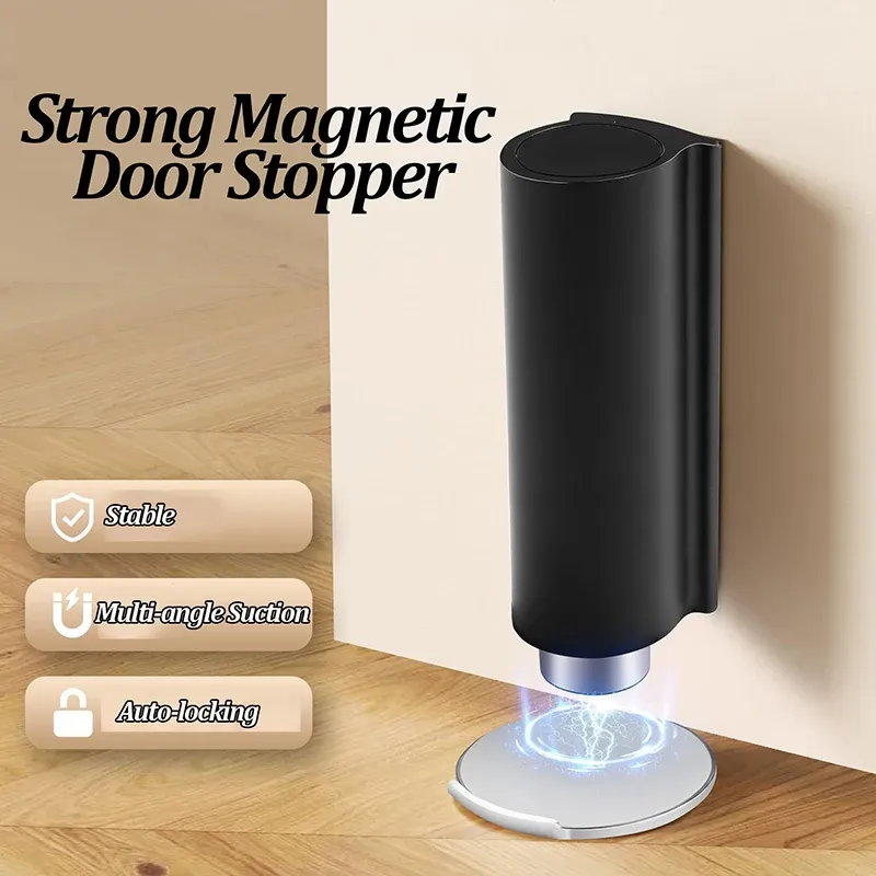 Butoir de porte magnétique en acier inoxydable, auto-adhésif, avec base d'aspiration, pour la maison 3