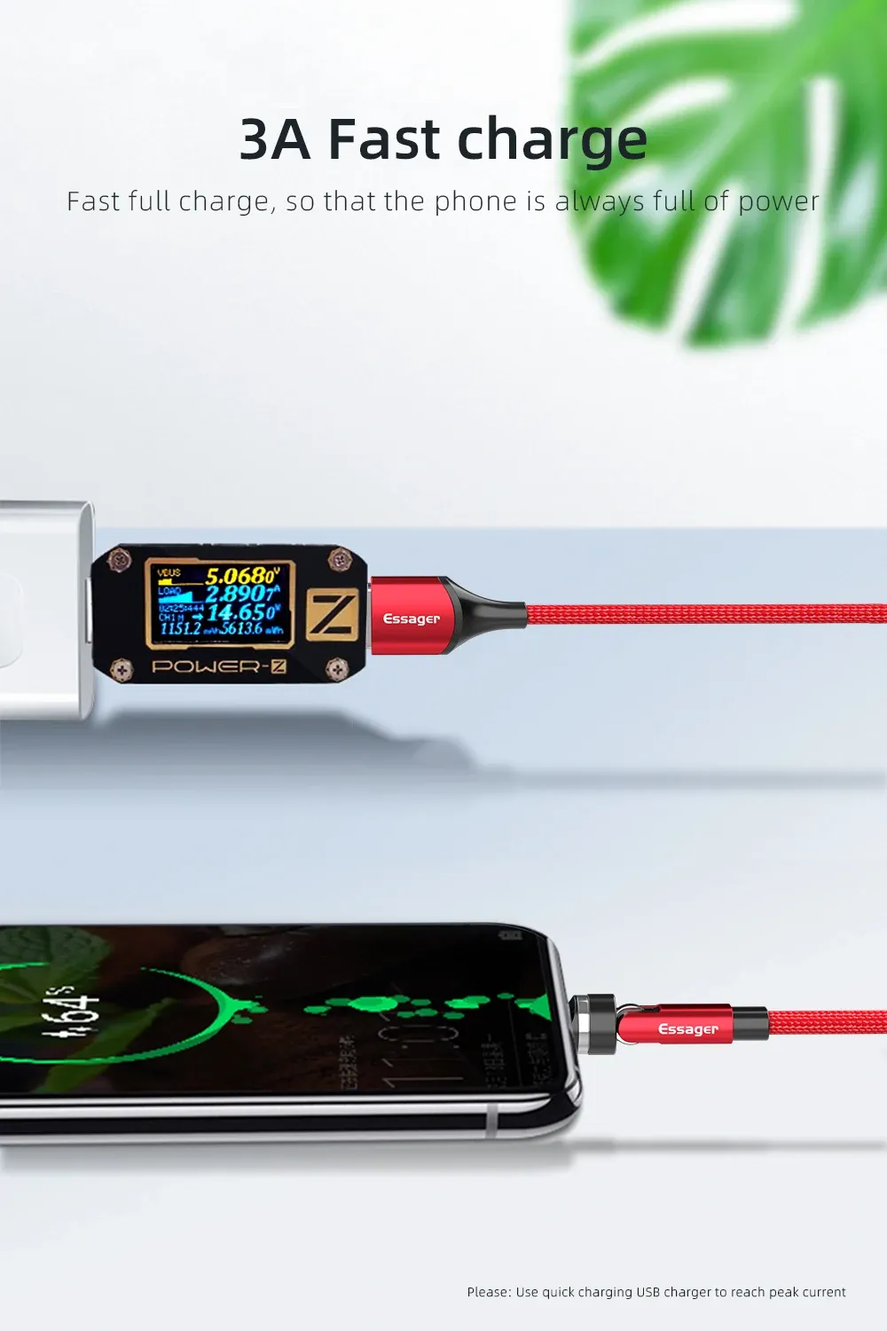 Câble magnétique USB Type-C, vue produit