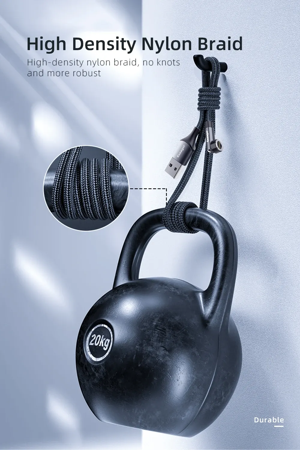 Câble magnétique USB Type-C, connexion sur smartphone
