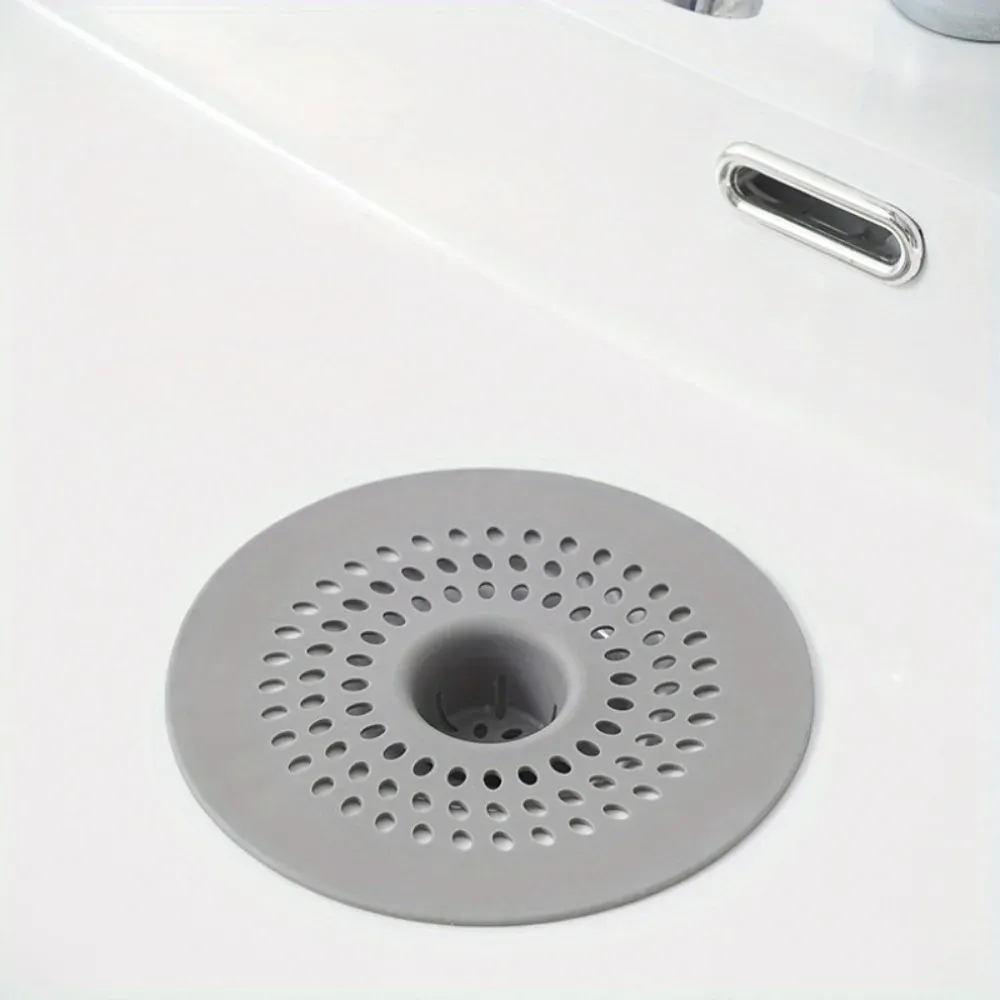 Crépine de vidange en silicone avec trous d'évacuation, pour douche, salle de bain et cuisine (lot de 1) 2