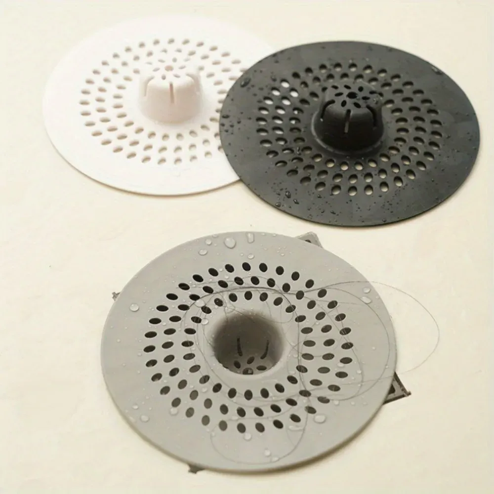 Crépine de vidange en silicone avec trous d'évacuation, pour douche, salle de bain et cuisine (lot de 1) 4