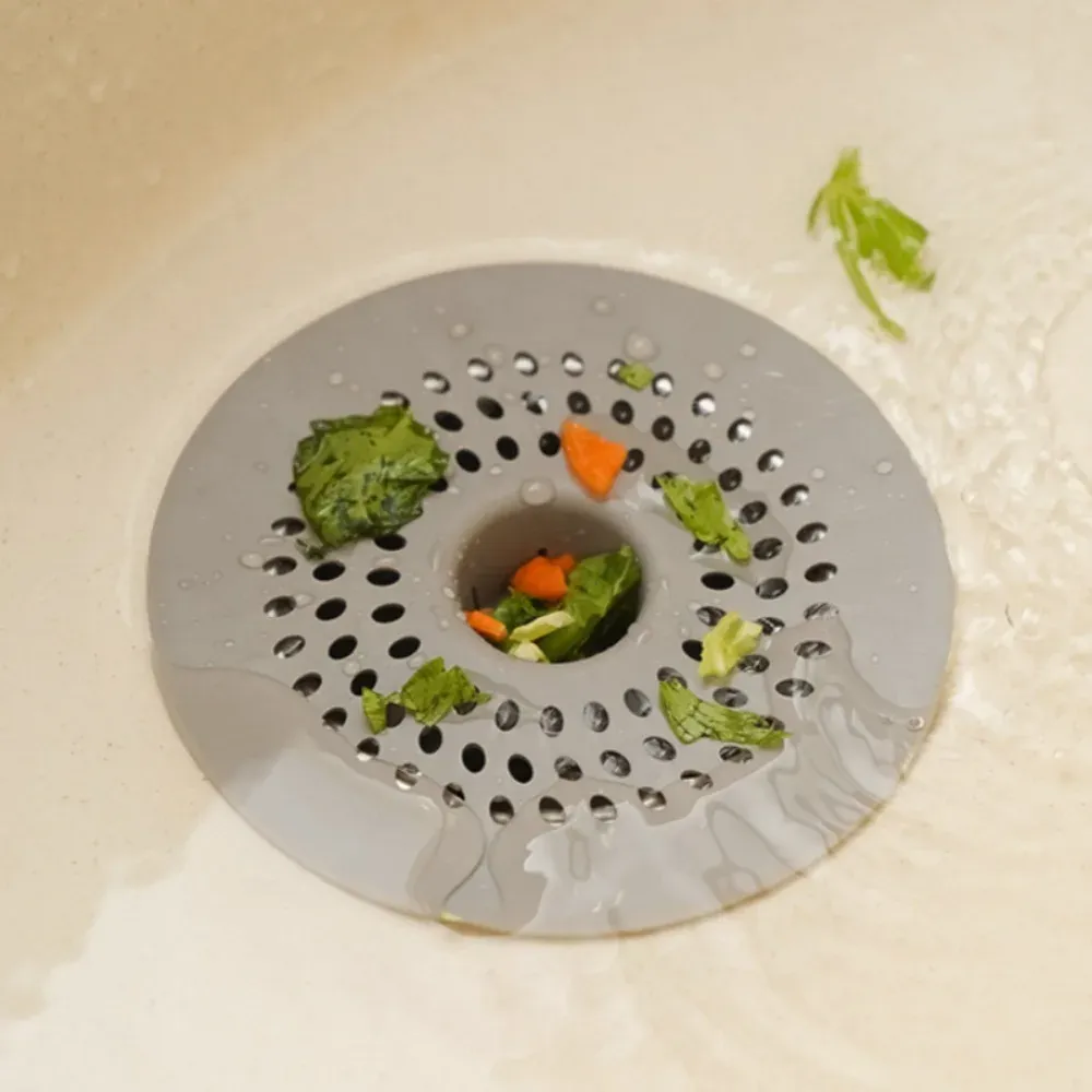 Crépine de vidange en silicone avec trous d'évacuation, pour douche, salle de bain et cuisine (lot de 1) 5