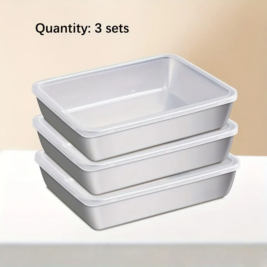 Ensemble de 3 contenants de stockage alimentaire en acier inoxydable, hermétiques et sans BPA, pour réfrigérateur et congélateur 8