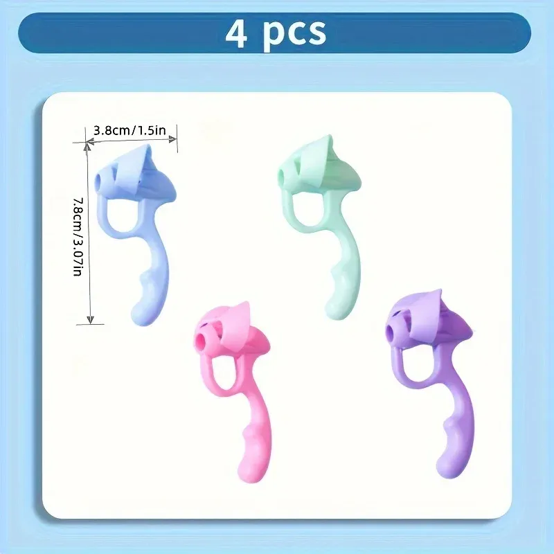Ensemble de 4 stylos ergonomiques à poignée souple en caoutchouc, aide à l'écriture manuscrite et à la posture 3