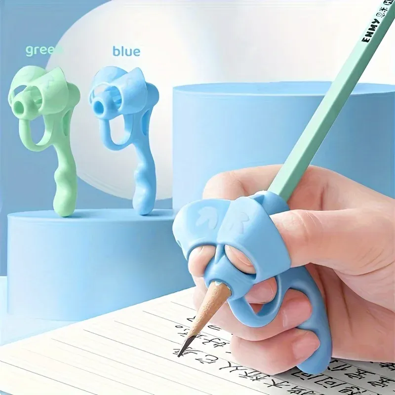 Ensemble de 4 stylos ergonomiques à poignée souple en caoutchouc, aide à l'écriture manuscrite et à la posture 4
