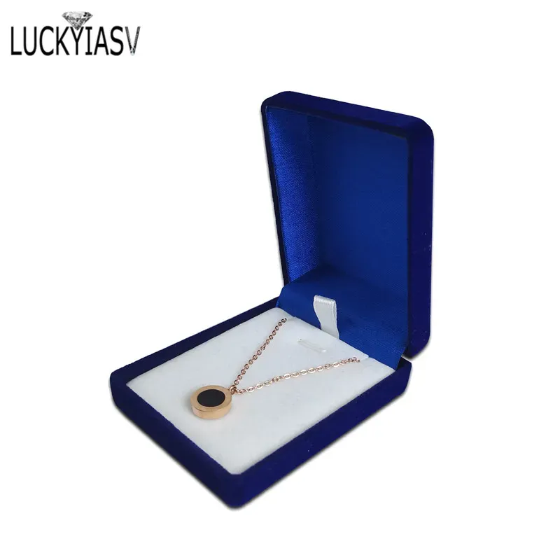 Coffret de rangement en velours pour colliers et boucles d'oreilles longues, disponible en noir, bleu et rouge 10