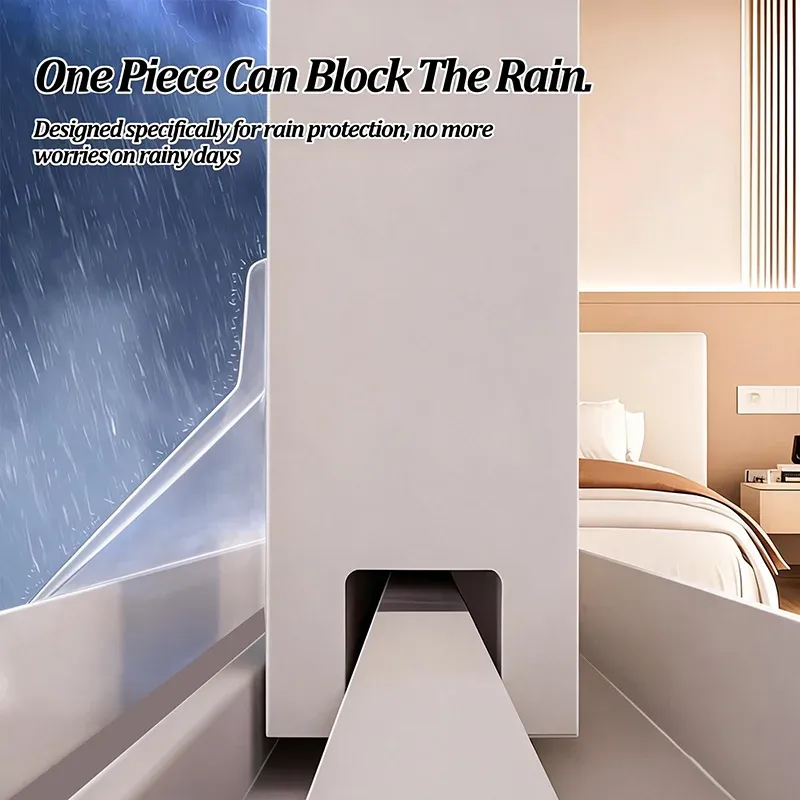 Bande d'étanchéité transparente auto-adhésive pour portes et fenêtres, imperméable, anti-courant d'air et déflecteur d'eau pour balcon 3
