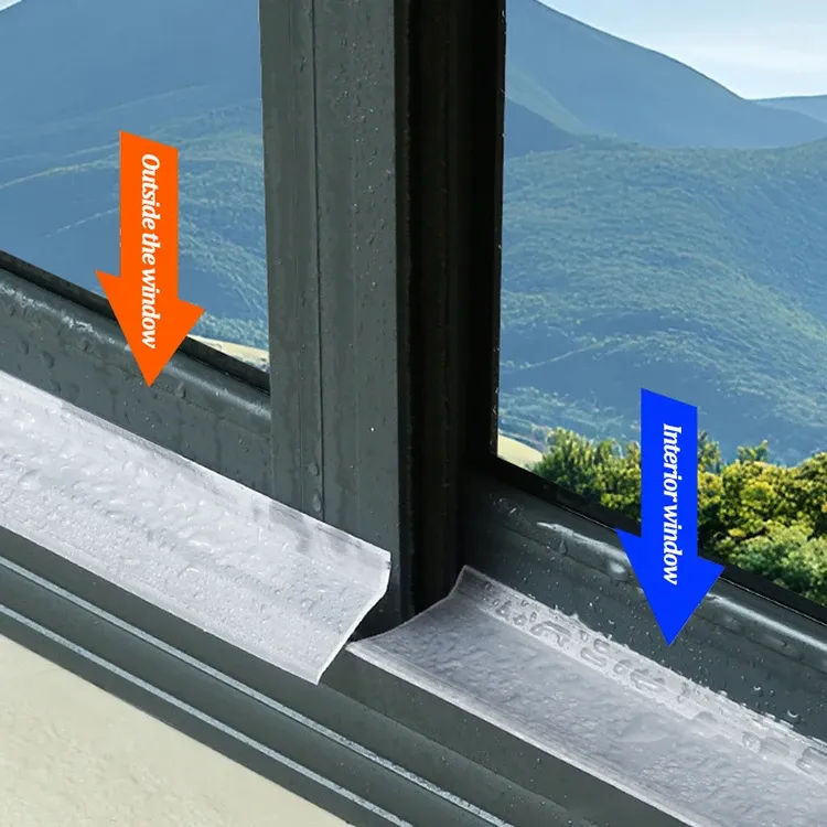 Détail de la bande d'étanchéité transparente