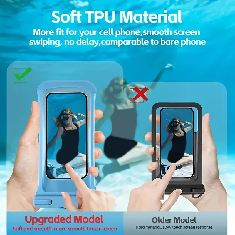 Pochette étanche transparente pour téléphone avec sangle, compatible avec les coques épaisses 4