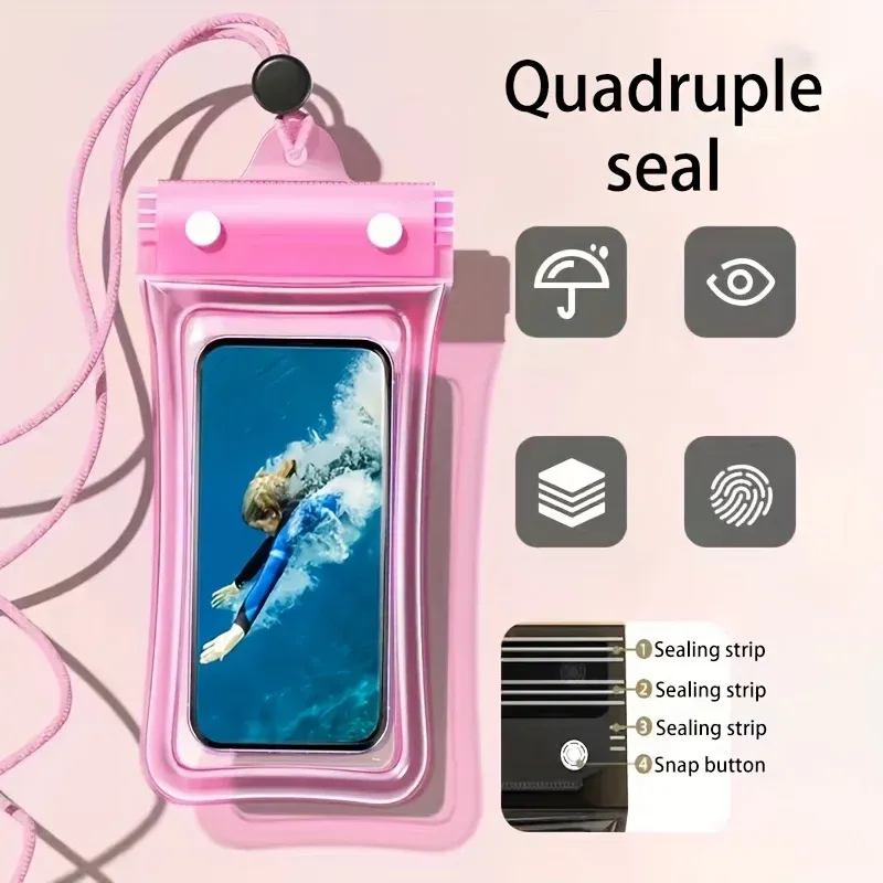 Pochette étanche transparente pour téléphone avec sangle, compatible avec les coques épaisses 9