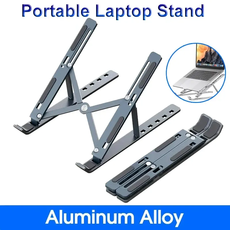 Support pliable pour ordinateur portable, réglable, base en alliage d'aluminium pour MacBook, accessoires pour ordinateur portable