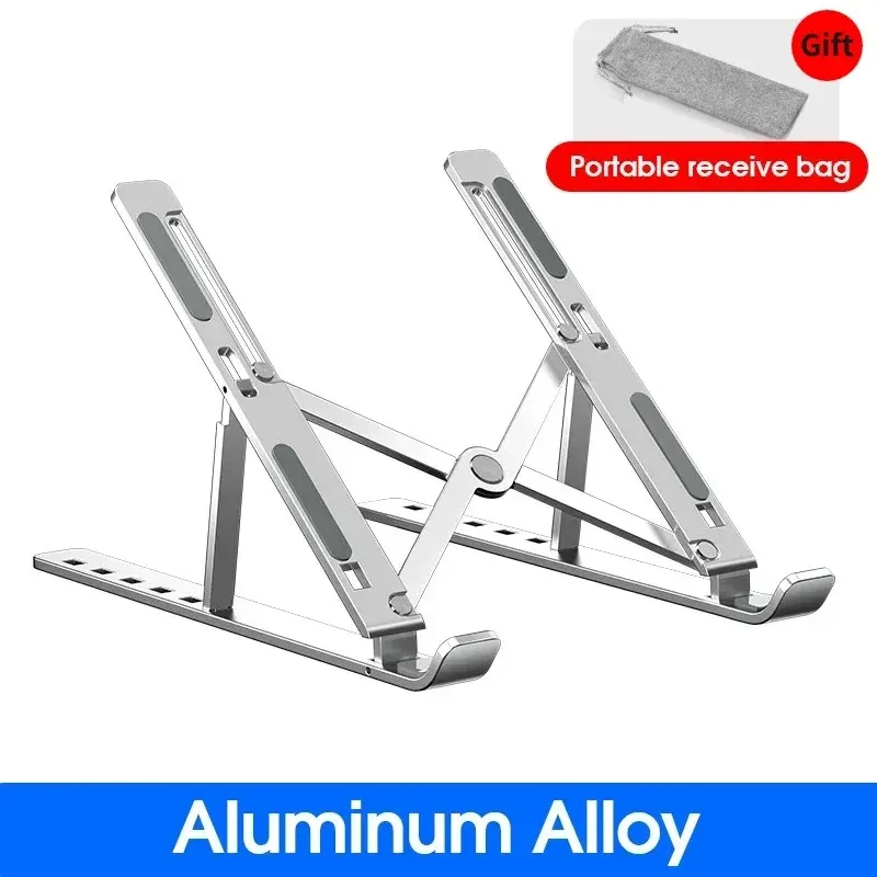 Support pliable pour ordinateur portable, réglable, base en alliage d'aluminium pour MacBook, accessoires pour ordinateur portable 9