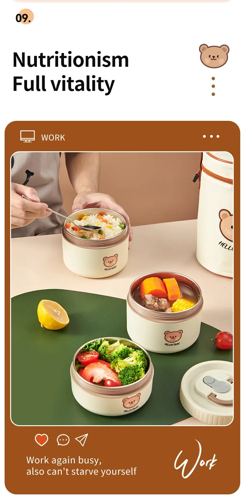 Boîte à lunch bento thermique, présentation