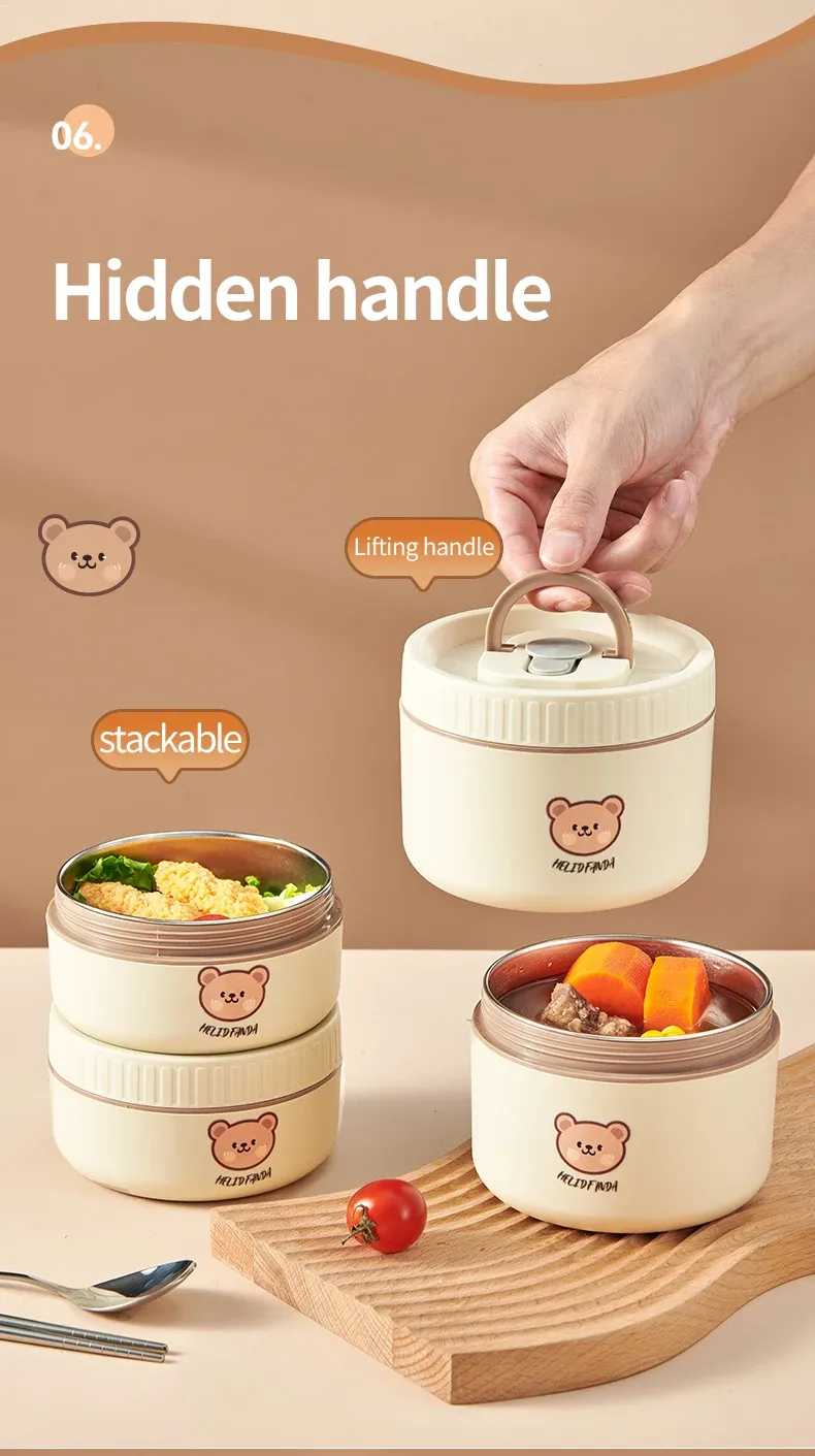 Boîte à lunch bento thermique, gros plan