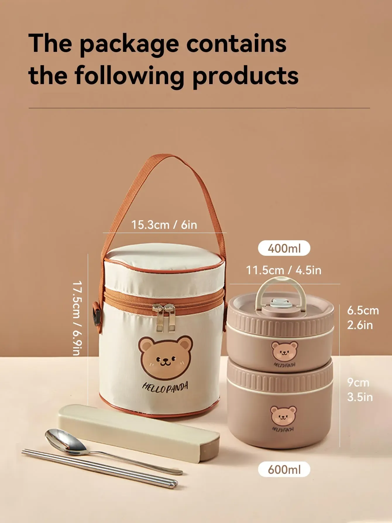 WORTHBUY Boîte-repas bento thermique étanche pour micro-ondes, pour étudiants, contenant alimentaire isolé en acier inoxydable 304, grande capacité, design mignon 19