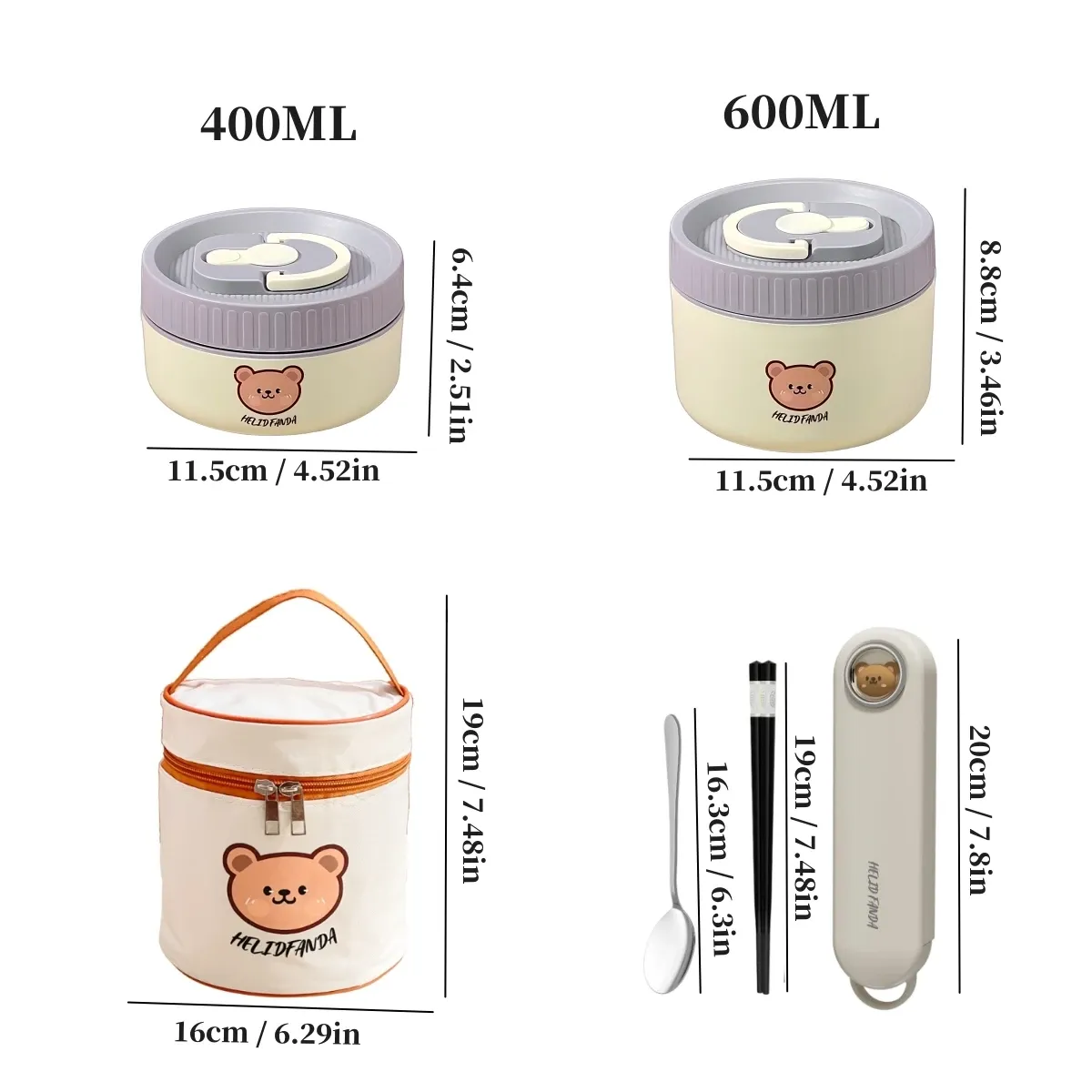 WORTHBUY Boîte-repas bento thermique étanche pour micro-ondes, pour étudiants, contenant alimentaire isolé en acier inoxydable 304, grande capacité, design mignon 8