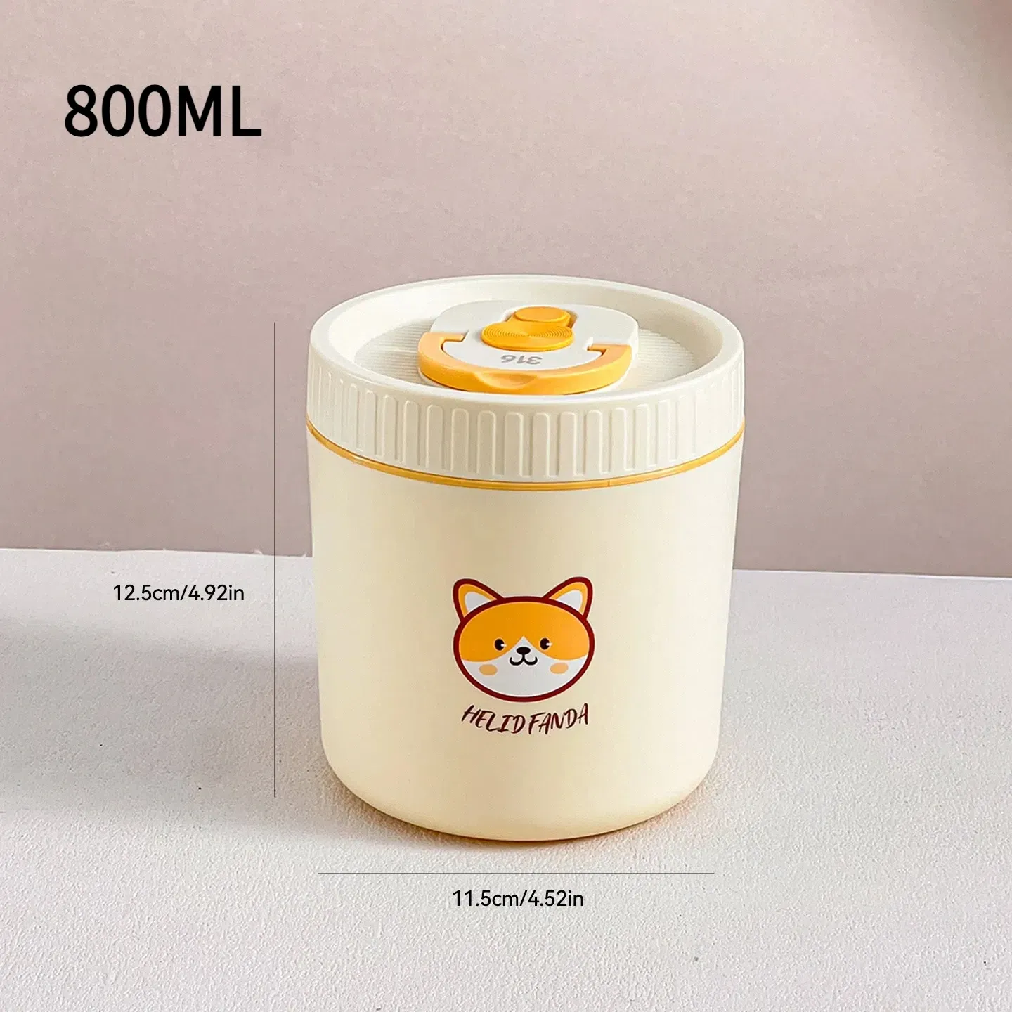 WORTHBUY Boîte-repas bento thermique étanche pour micro-ondes, pour étudiants, contenant alimentaire isolé en acier inoxydable 304, grande capacité, design mignon 12