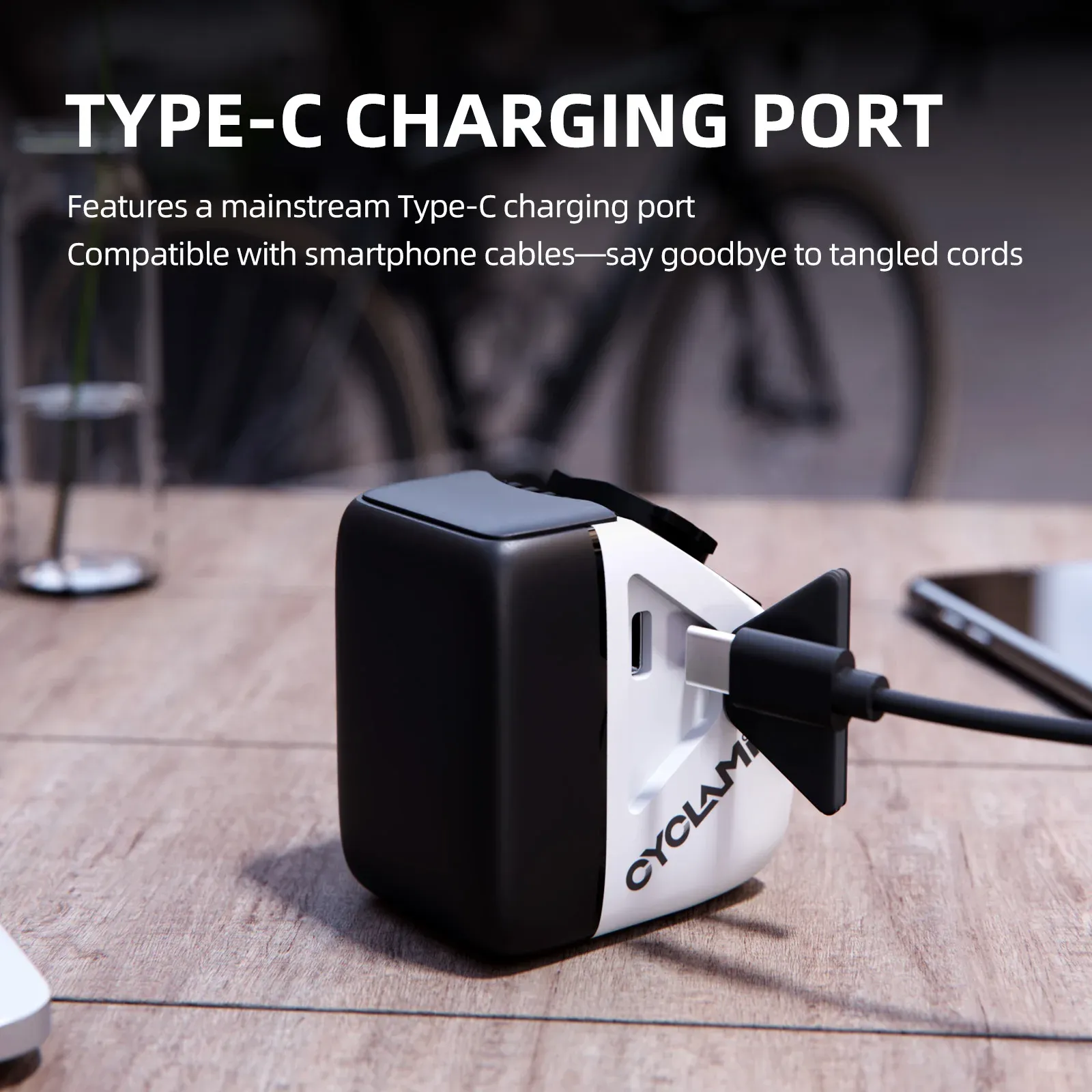 CYCLAMI CYC1700 Phare de vélo sans fil à télécommande, éclairage suspendu haute luminosité, faisceau à coupure, 4000 mAh, 1700 lumens, alliage d'aluminium 6
