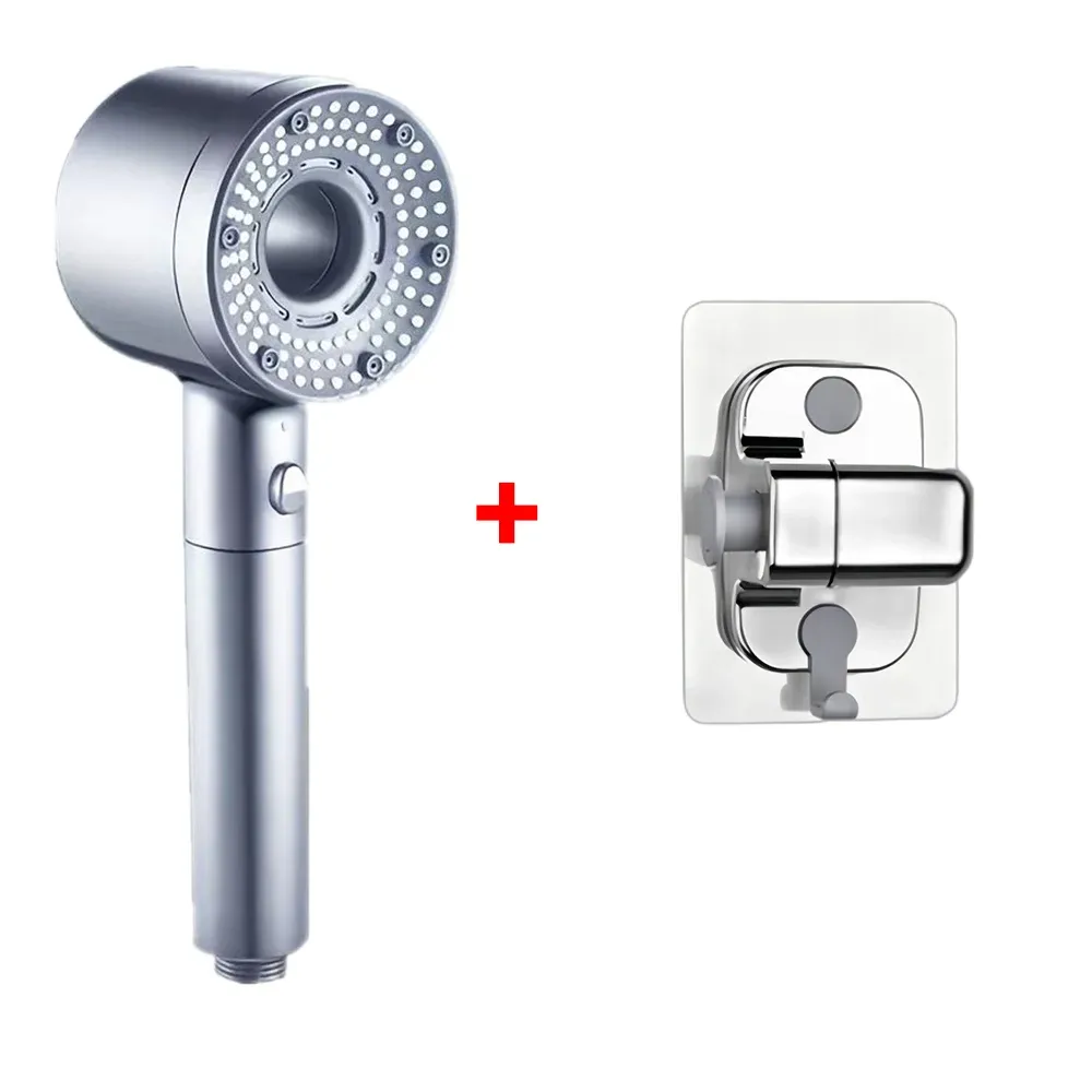 Pommeau de douche réglable 5 jets, filtre haut débit, haute pression, économie d'eau, buse de douche, accessoires de salle de bains 16