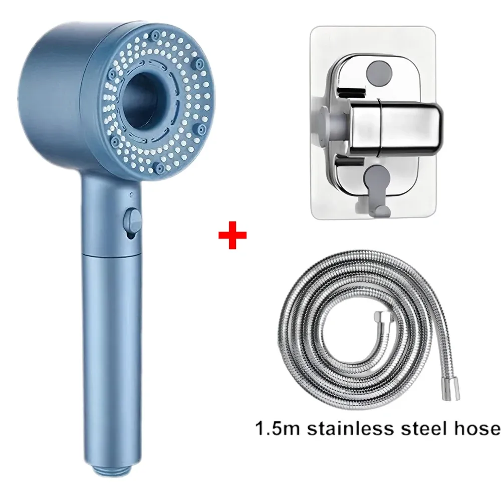 Pommeau de douche réglable 5 jets, filtre haut débit, haute pression, économie d'eau, buse de douche, accessoires de salle de bains 9