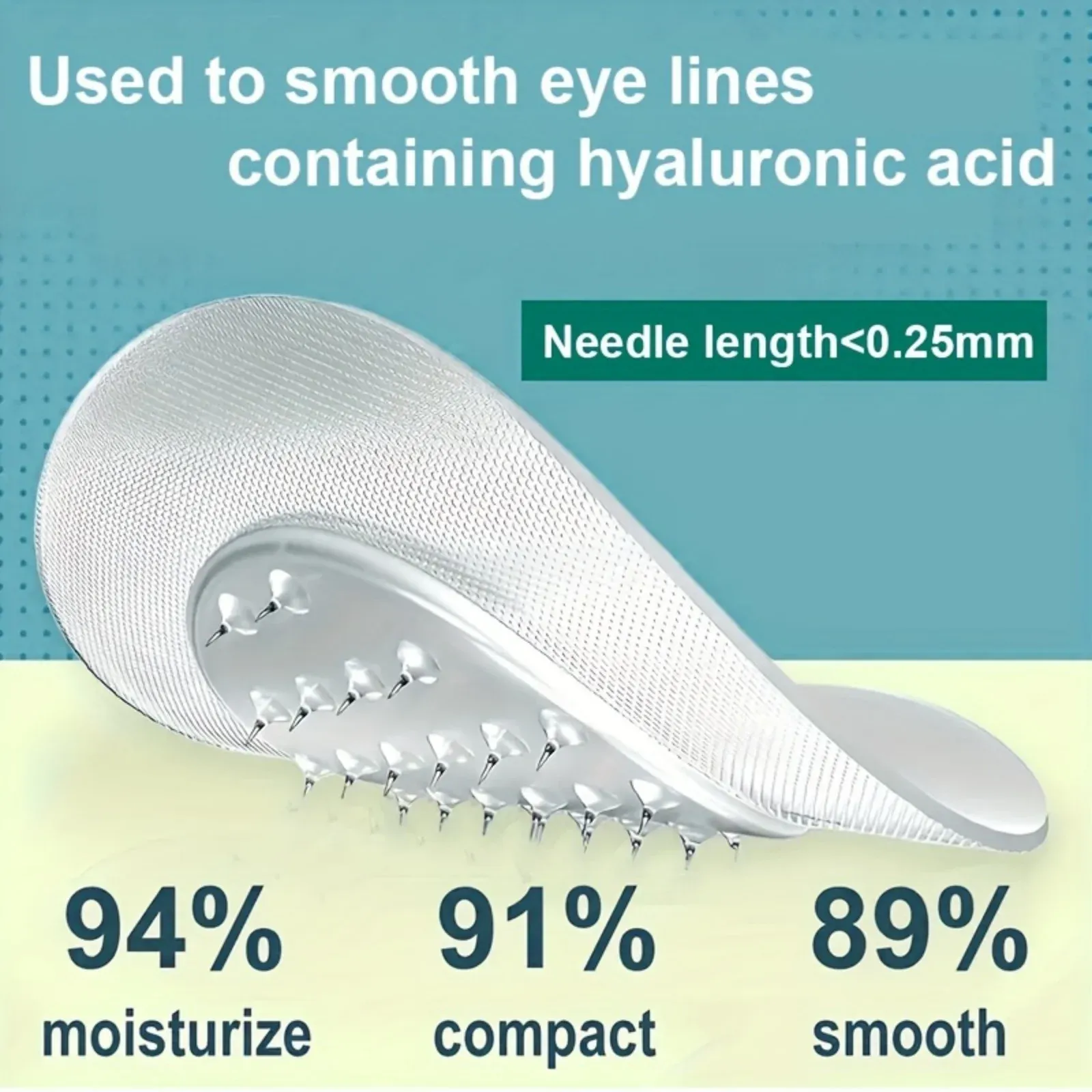Patchs yeux solubles à microaiguilles, masques yeux à l'acide hyaluronique pour une hydratation profonde, soin raffermissant anti-rides 5