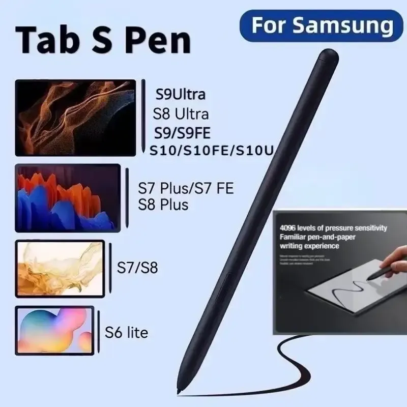 Stylet S Pen pour tablette Samsung Galaxy S8, S7 FE, S6 Lite, S7+, S8+, S9, S9 FE, sans Bluetooth