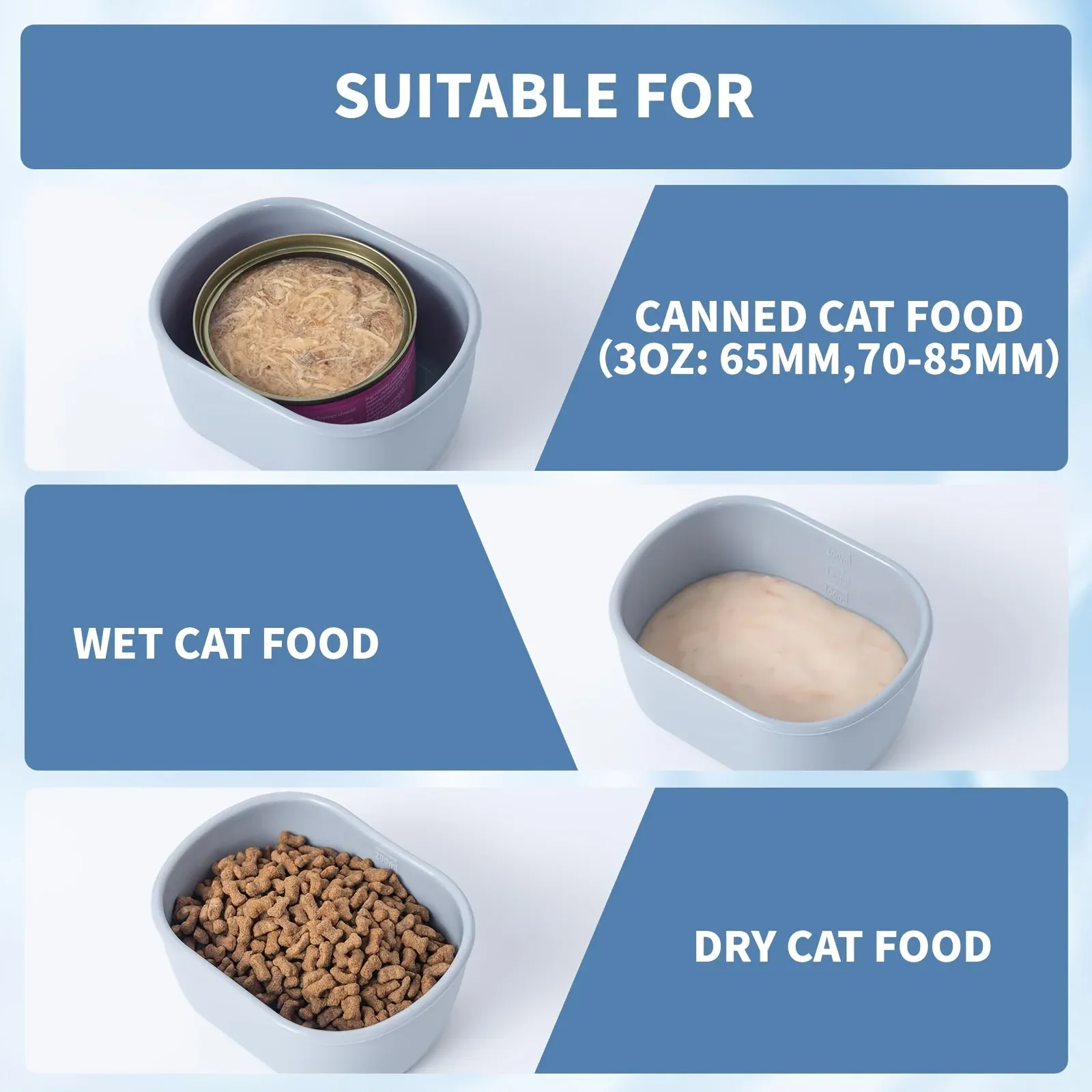 Conteneur de stockage réutilisable pour pâtée pour chat avec couvercle en silicone étanche, boîte de conservation anti-fuite pour boîtes de conserve de 85 g (3 oz) 2