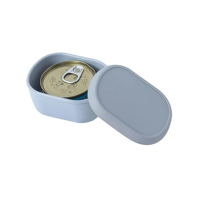 Conteneur de stockage réutilisable pour pâtée pour chat avec couvercle en silicone étanche, boîte de conservation anti-fuite pour boîtes de conserve de 85 g (3 oz) 8
