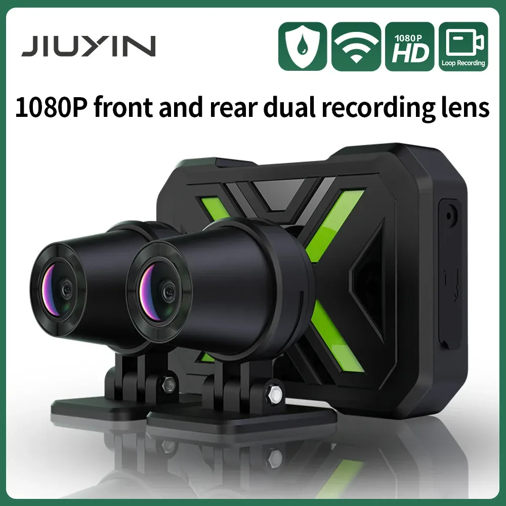 JIUYIN Caméra moto double 1080P étanche avec WiFi, dashcam avant et arrière, enregistreur vidéo - Image 1